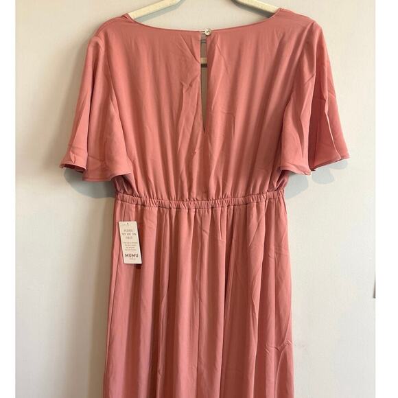 NWT Show Me Your MuMu Emily Empire Maxi Dress On Rustic Mauve Size Medium - Picture 7 of 8